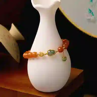 琳琯瑛 新中式国风黄色葫芦吸金纳福 蜜蜡 玉石手串 女款