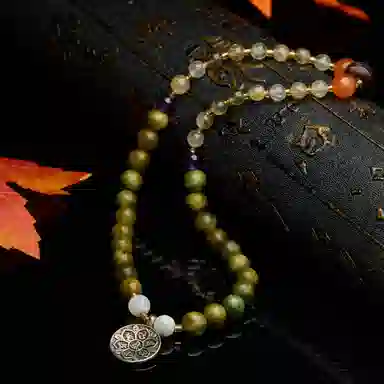 琳琯瑛 新中式国风福在九宫 檀木 木作手串 女款 绿檀