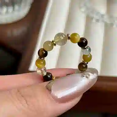 琳琯瑛 金霸大综合天然 多色水晶 戒指 女款