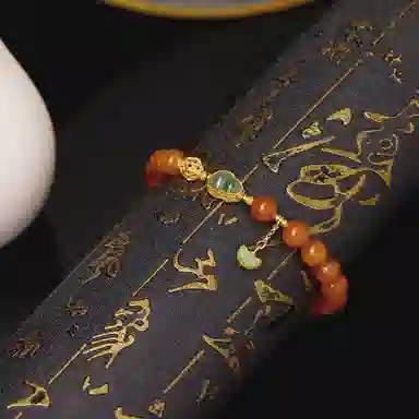 琳琯瑛 新中式国风黄色葫芦吸金纳福 蜜蜡 玉石手串 女款