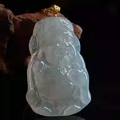 琳琯瑛 新中式国风豆色小财神 豆种 翡翠吊坠 女款
