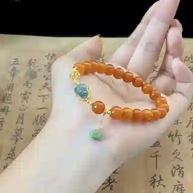 琳琯瑛 新中式国风黄色葫芦吸金纳福 蜜蜡 玉石手串 女款