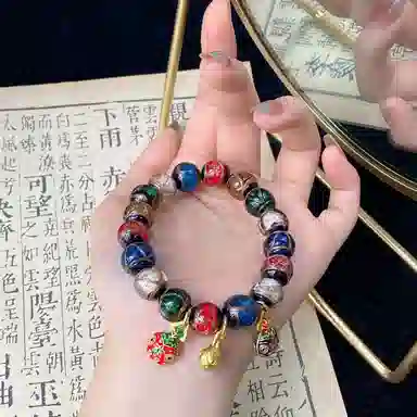 琳琯瑛 新中式国风民族风小众设计款古法香灰 琉璃 玉石手串 男女同款情侣款
