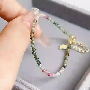 琳琯瑛 七色云彩迷你可爱圆珠 碧玺 玉石手串 女款 碧玺