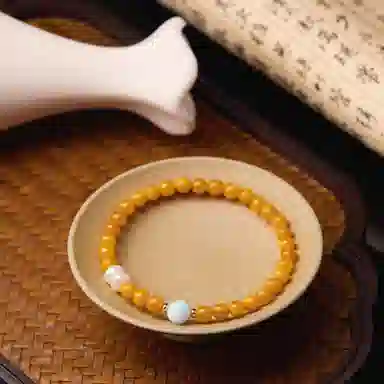 琳琯瑛 新中式国风小众设计精致气质海纹石 蜜蜡 手串 女款