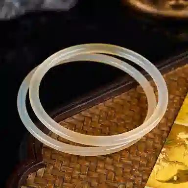 琳琯瑛 新中式国风小众设计高级感轻奢气质浅黄 一对一步一响 玉髓 手镯 女款