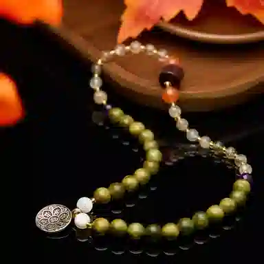 琳琯瑛 新中式国风福在九宫 檀木 木作手串 女款 绿檀