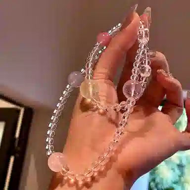 琳琯瑛 时尚设计感蜜糖星球珠链#好运天然 白水晶 项链 女款
