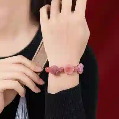 琳琯瑛 新中式国风小众设计高级感轻奢气质盐源牡丹 玛瑙 手串 女款