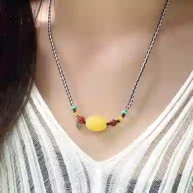 琳琯瑛 民族风国风枣珠 蜜蜡 玉石吊坠 女款