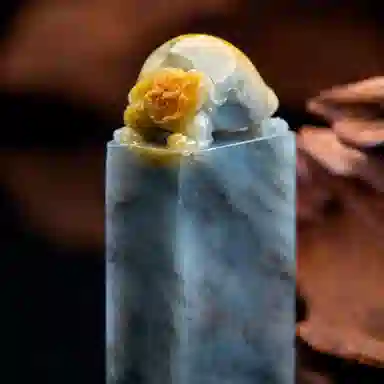 琳琯瑛 新中式国风国潮小众设计款乌鸡俏色黄皮长寿龙龟 糯种 翡翠印章 男女同款情侣款