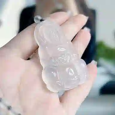 琳琯瑛 国风大肚笑佛水晶圆珠观音 玉髓 玉石吊坠 男女同款情侣款 玉髓