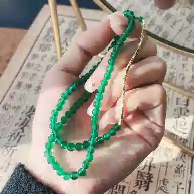 琳琯瑛 金绿良缘 新中式国风气质锁骨链 小众高级感饰品 玉髓 玉石项链 女款
