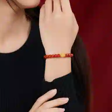 琳琯瑛 新中式国风气质小众设计款算盘珠 南红 玉石手串 女款