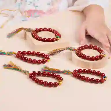 琳琯瑛 新中式国风气质轻奢小众设计吉祥五路财神眼彩绳 玛瑙 玉石手串 男女同款情侣款