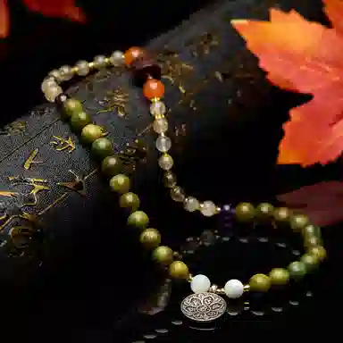 琳琯瑛 新中式国风福在九宫 檀木 木作手串 女款 绿檀