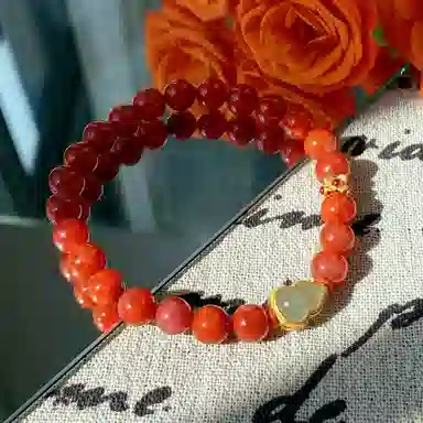 琳琯瑛 新中式国风鸿福禄满圆珠子串搭配葫芦小众设计款手链 南红 手串 女款