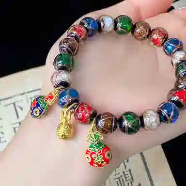 琳琯瑛 新中式国风民族风小众设计款古法香灰 琉璃 玉石手串 男女同款情侣款