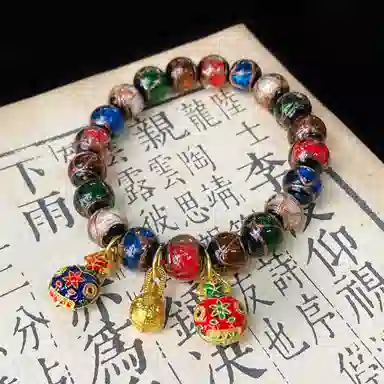 琳琯瑛 新中式国风民族风小众设计款古法香灰 琉璃 玉石手串 男女同款情侣款