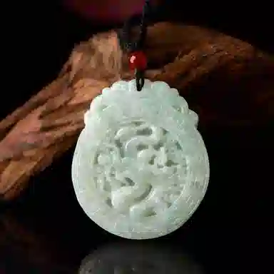 琳琯瑛 新中式古风玉佩气质平安仿古龙牌 豆种 翡翠吊坠 男款