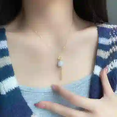 琳琯瑛 新中式轻奢气质 紫罗兰圆珠流苏 糯种 翡翠吊坠 女款