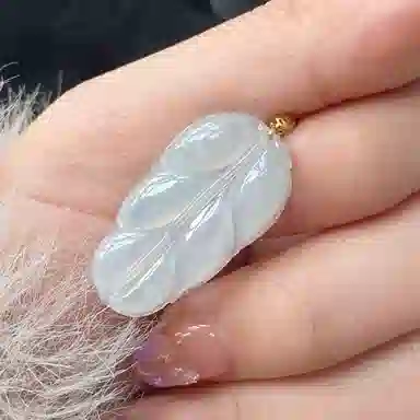 琳琯瑛 新中式国风如意叶子 糯种 翡翠吊坠 女款