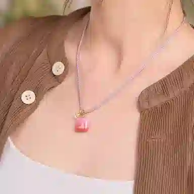 琳琯瑛 红方糖可爱设计高级感 玛瑙 项坠 女款 礼物