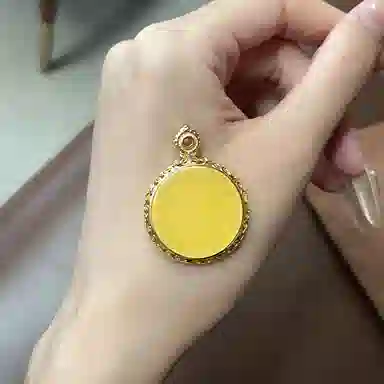 琳琯瑛 新中式国风小众设计高级感轻奢气质平安无事牌吊坠 蜜蜡 项链 女款