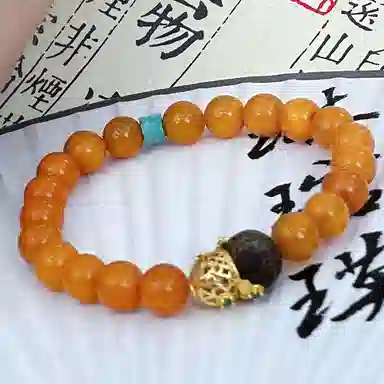 琳琯瑛 圆珠新中式国风气质 蜜蜡 玉石手串 女款
