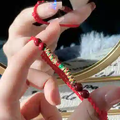 琳琯瑛 新中式国风 再造辰砂朱砂 玉石手链 男女同款情侣款