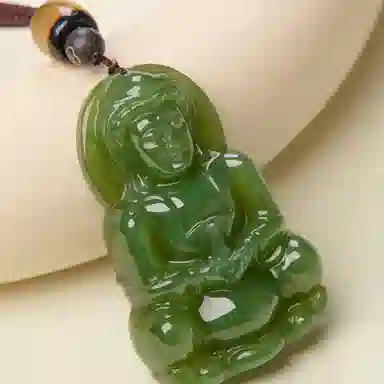 琳琯瑛 新中式国风 青海料青玉观音 玉坠 和田玉 和田玉吊坠 男女同款情侣款 青玉 礼物