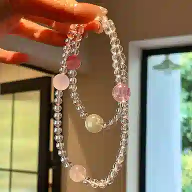 琳琯瑛 时尚设计感蜜糖星球珠链#好运天然 白水晶 项链 女款