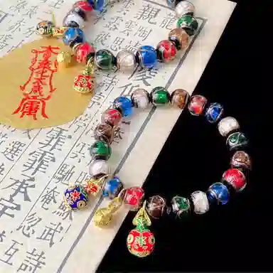 琳琯瑛 新中式国风民族风小众设计款古法香灰 琉璃 玉石手串 男女同款情侣款