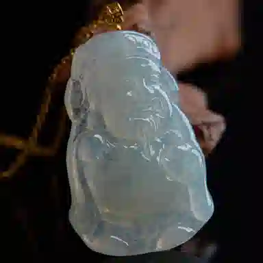 琳琯瑛 新中式国风豆色小财神 豆种 翡翠吊坠 女款