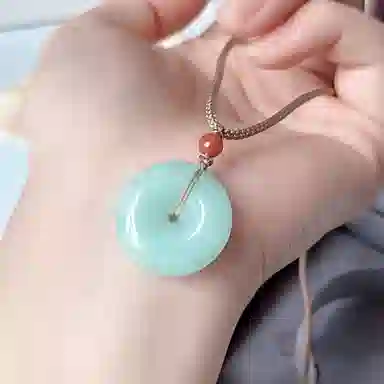 琳琯瑛 怀古平安扣 豆种 翡翠吊坠 男女同款情侣款