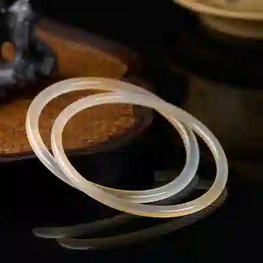 琳琯瑛 新中式国风小众设计高级感轻奢气质浅黄 一对一步一响 玉髓 手镯 女款