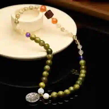 琳琯瑛 新中式国风福在九宫 檀木 木作手串 女款 绿檀