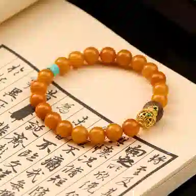 琳琯瑛 圆珠新中式国风气质 蜜蜡 玉石手串 女款
