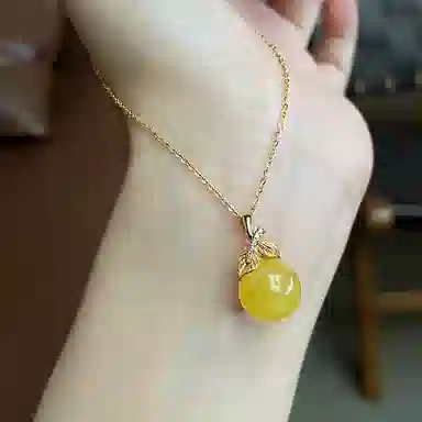 琳琯瑛 新中式国风小众设计高级感轻奢气质金枝玉叶 蜜蜡 项链 女款