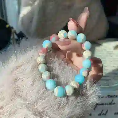 琳琯瑛 新中式国风小众设计水波纹 寿山石 玉石手串 男款