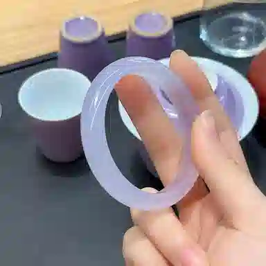 琳琯瑛 紫罗兰冰透玉 玉髓 玉石手镯 女款