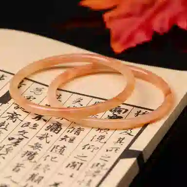 琳琯瑛 新中式国风细圆条 春日彩色 琉璃 玉石手镯 女款