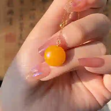 琳琯瑛 新中式国风国潮月食半球 气质古风 蜜蜡 名贵玉石吊坠 女款