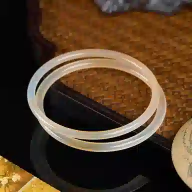 琳琯瑛 新中式国风小众设计高级感轻奢气质浅黄 一对一步一响 玉髓 手镯 女款