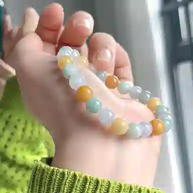 琳琯瑛 春彩多宝 水润圆珠 豆种 翡翠手串 女款