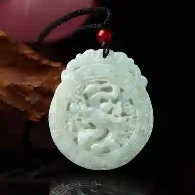 琳琯瑛 新中式古风玉佩气质平安仿古龙牌 豆种 翡翠吊坠 男款