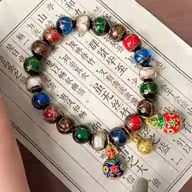 琳琯瑛 新中式国风民族风小众设计款古法香灰 琉璃 玉石手串 男女同款情侣款