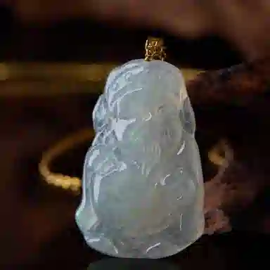 琳琯瑛 新中式国风豆色小财神 豆种 翡翠吊坠 女款