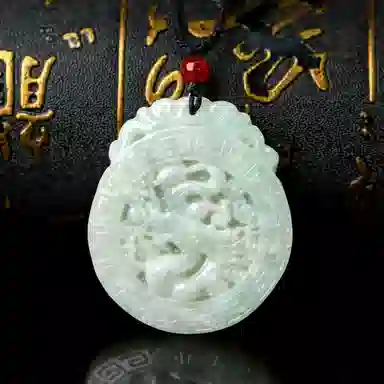 琳琯瑛 新中式古风玉佩气质平安仿古龙牌 豆种 翡翠吊坠 男款