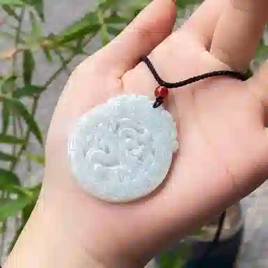 琳琯瑛 新中式古风玉佩气质平安仿古龙牌 豆种 翡翠吊坠 男款
